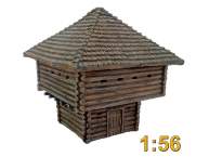 French Indian War Two Storey Log Blockhouse 1:56 (28mm)